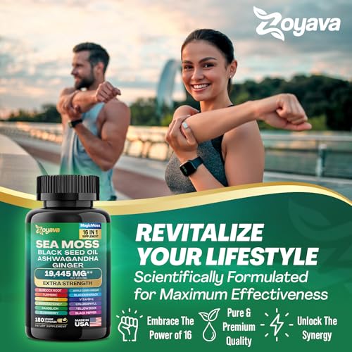 Sea Moss 7000mg Black Seed Oil 4000mg Ashwagandha 2000mg Turmeric 2000mg Zoyava Au supplements