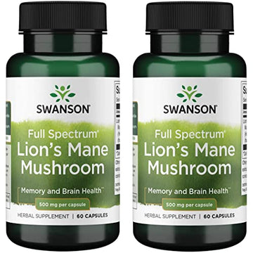 Swanson Lion's Mane Mushroom Capsules - 500 mg Each, 60 Capsules Swanson Au supplements