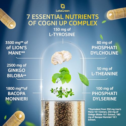 LetaGreen Organic Lions Mane Supplement Capsules - 120 Real Mushrooms Lion's Mane LetaGreen Au supplements
