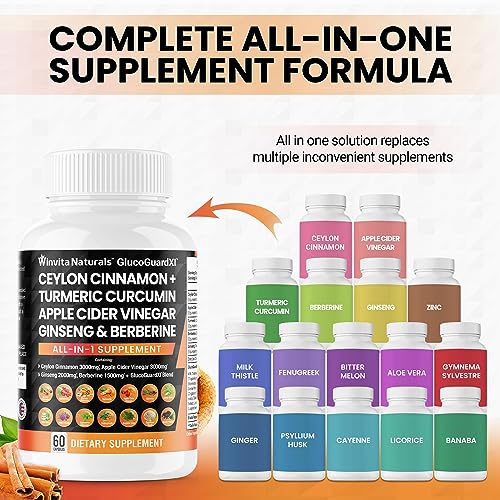 Ceylon Cinnamon 3000mg Apple Cider Vinegar 3000mg Turmeric 2000mg Panax Ginseng Winvita Naturals Au supplements