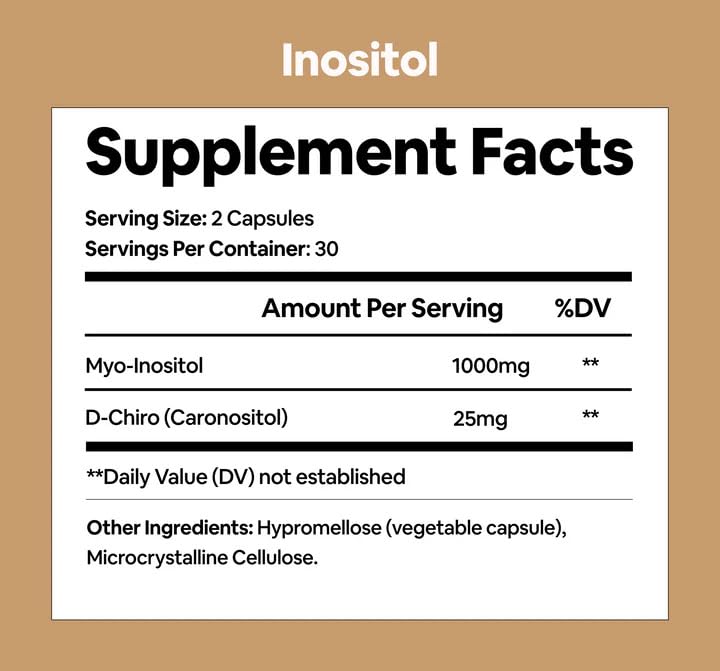 Black Girl Vitamins Inositol Supplement, 2000mg Myo + 50mg D-Chiro, Vegan Capsules to Support Hormone Balance, Healthy Ovarian & Menstrual Wellness, 60 Count Black Girl Vitamins Au supplements