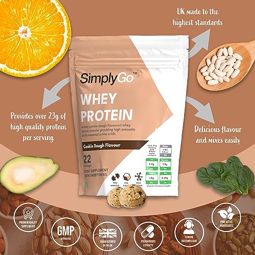 SimplyGo Whey Protein Powder | 900g | Simply Add 30g to Water, Juice or Shakes (Cookie Dough) Simply Supplements Au supplements