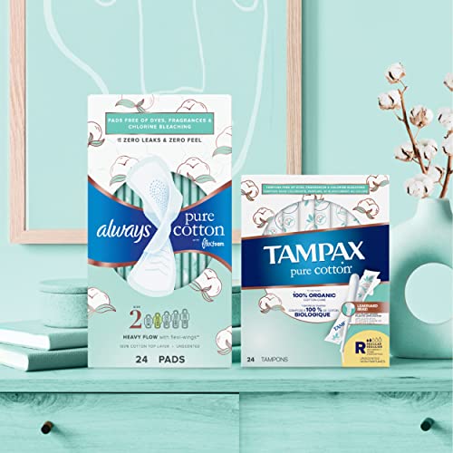 TAMPAX Pure 100% Organic Cotton Core Super Absorbency Tampons - 24 ct Tampax Au supplements