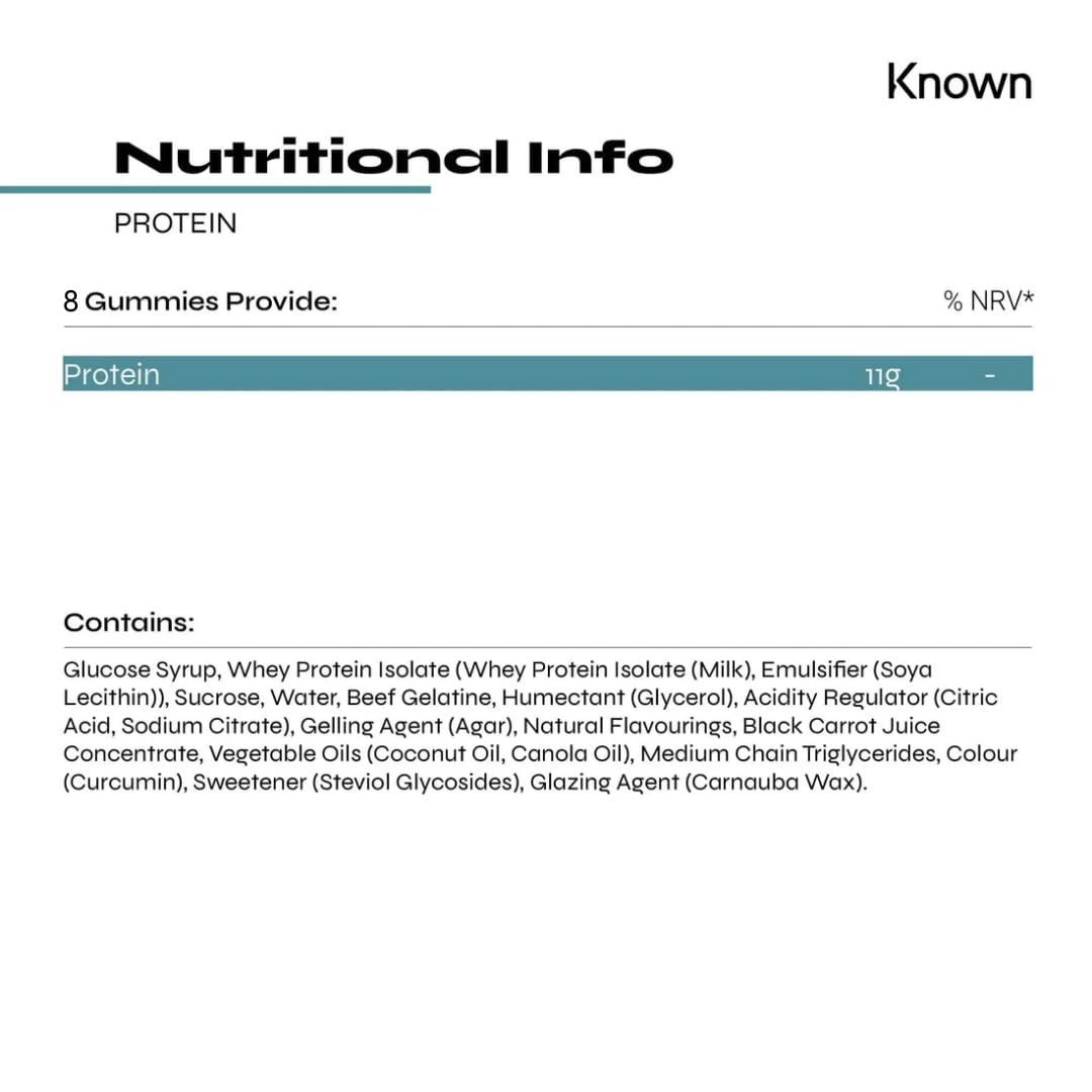 Protein 11g Gummies by Known Nutrition | Help Build and Maintain Healthy Muscle Mass Known Au supplements