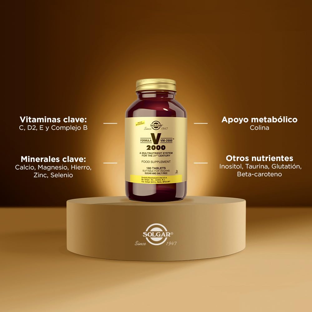 Solgar Formula VM-2000 (Multinutrient System), 180 Tablets - Premium Quality Multiple - Contains Zinc - Supports A Healthy Immune System - Vegan, Dairy Free, Kosher - 90 Servings Solgar Au supplements