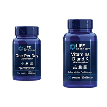 Life Extension One-Per-Day Multivitamin – Packed with Over 25 Vitamins, Minerals & Plant Extracts & Vitamins D and K with Sea-Iodine, Vitamin D3, Vitamin K1 and K2, Iodine Life Extension Au supplements
