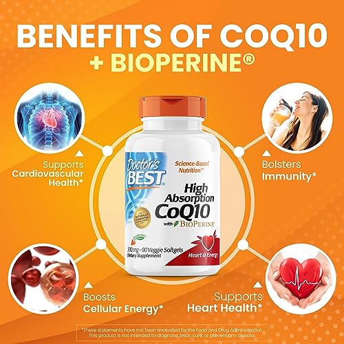 Doctor's Best High Absorption CoQ10 with BioPerine, Heart Health & Energy Production Doctor's BEST Au supplements