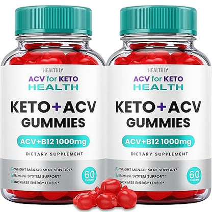 (2 Pack) Acv for Keto Health Gummies - Official Formula, Vegan - Acv for Keto Health Gummies HealthlyUS supplements