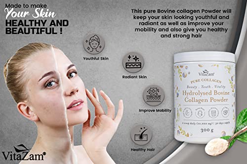 Vitazam Bovine Collagen Peptides - Hydrolyzed Type 1 & 3 Collagen Powder Protein Supplement for Healthy VitaZam Au supplements
