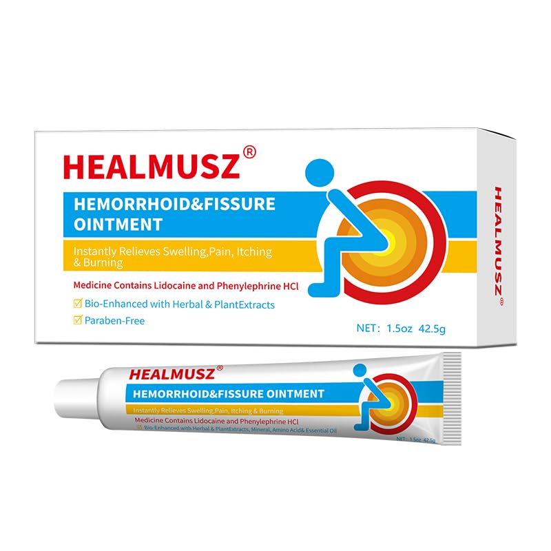 HEALMUSZ Hemorrhoid & Fissure Ointment,with 4% Lidocaine and Phenylephrine HCl,Fast Relief for Pain, Swelling, Discomfort & Itching | 1.5 oz HEALMUSZ Au supplements