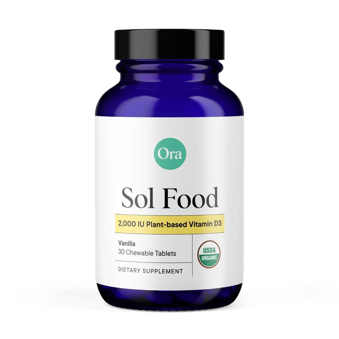 Ora Organic Vitamin D3 2000IU - Vegan Vitamin D Chewables from Lichen for Bone Health, Immune Support, & Mood | Maximum Absorption - 1 Month Supply, 30 Vegan Chewable Vanilla Tablets Ora Organic Au supplements
