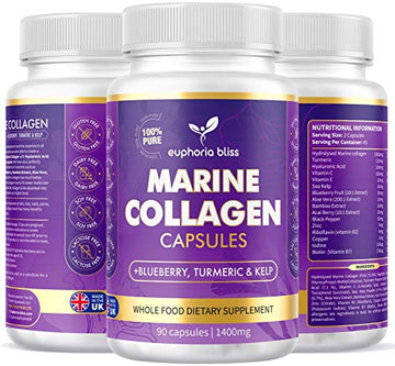 High Strength Marine Collagen Tablets - Skin, Hair, Nails & Joints - Fortified with Hyaluronic Acid Euphoria Bliss Au supplements