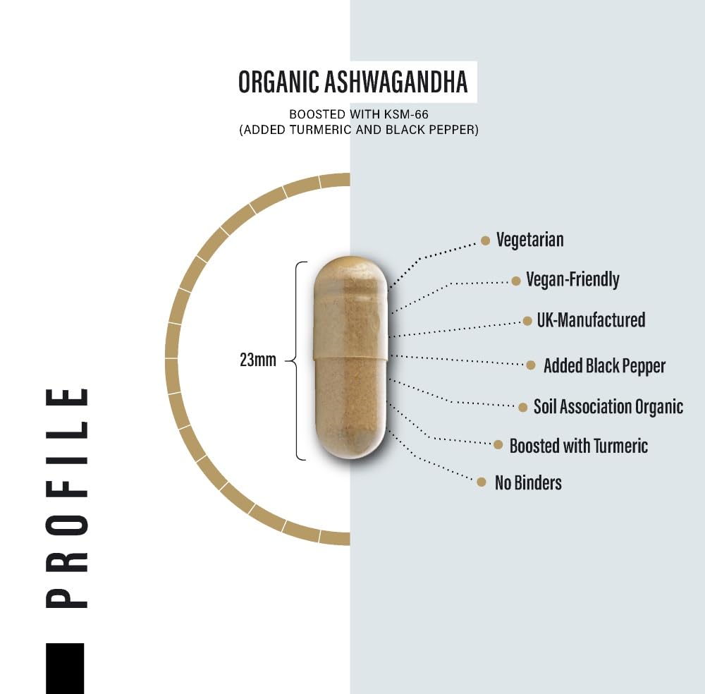 Organic Ashwagandha Capsules 1200mg Boosted with 100mg of Organic KSM-66 SS Sport Supplies Au supplements