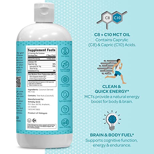 AS-IS Simply Premium MCT Oil C8 & C10 | Unflavored | 100% from Non-GMO Coconuts AS-IS Au supplements