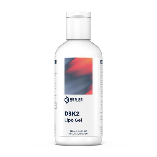 Renue By Science Vitamin D3 K2 Gel | High Strength Liposomal D3 K2 Supplement | 120ml Vitamin D K2 Gel - 2500IU Vitamin D3 & 200mcg Vitamin K2 per Serving | Non-GMO & Allergen Free | Made in The USA Renue By ScienceAU supplements