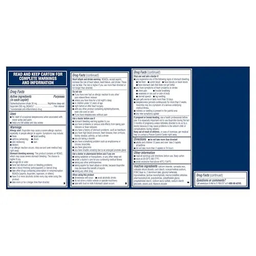 Advil PM Pain Reliever and Nighttime Sleep Aid, Pain Medicine with Ibuprofen for Pain Relief and Diphenhydramine Citrate for a Sleep Aid - 80 Coated Caplets Advil Au supplements