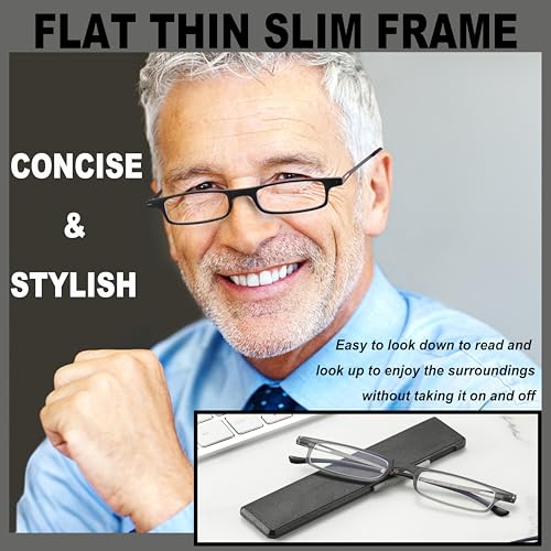 TOVEEN 2 Pack Compact Reading Glasses Anti Blue Light UV, Ultra-thin Slim TR90 Readers TOVEEN Au supplements