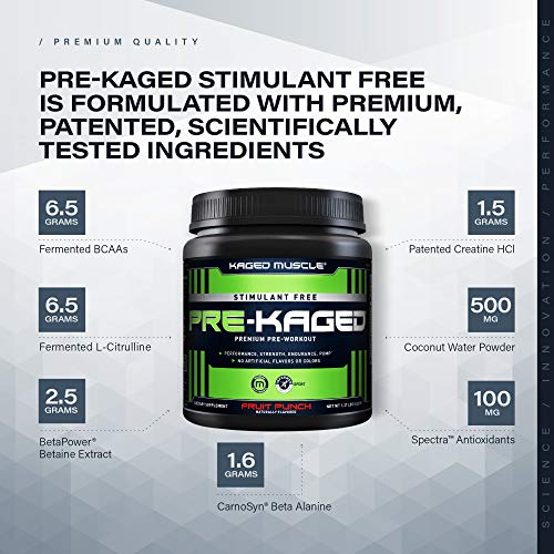 Kaged Stimulant Free Pre Workout Powder | Fruit Punch | Pre-Kaged | Formulated Kaged Au supplements