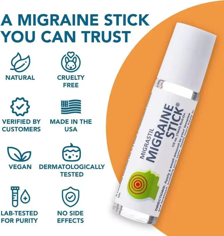 Basic Vigor Migrastil Migraine Stick Rollon - Fast Cooling Comfort for Your Head 3-Pack. Aromatherapy with Peppermint & Other Essential Oils. Metal Roller. Made in USA by Basic Vigor Basic Vigor uk supplements