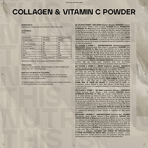 Bulk Collagen and Vitamin C Powder, 500 g, Packaging May Vary Bulk Au supplements