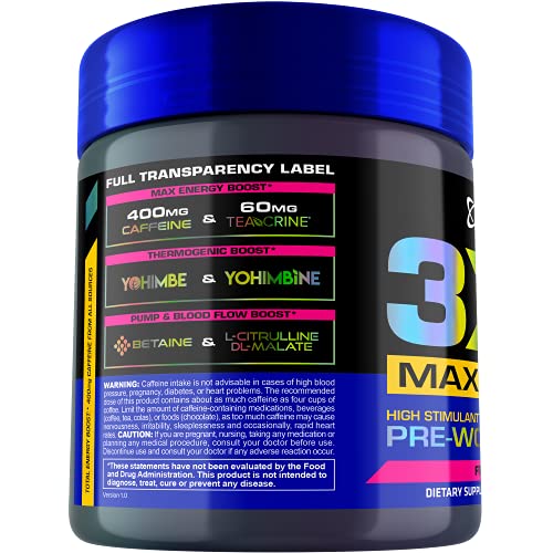 USN 3XT Max Pre-Workout Supplement Drink Mix Powder for Energy, Endurance and Pump USN Au supplements