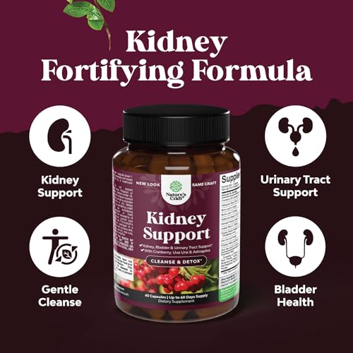 Kidney Support Cranberry Pills for Women and Men - High Strength Kidney Cleanse Detox Natures Craft Au supplements