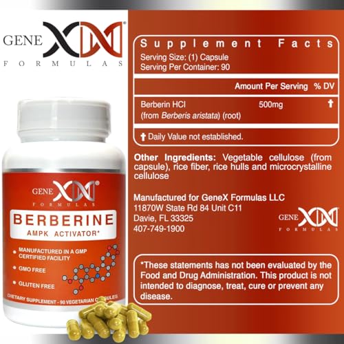 GENEX Berberine HCl 500mg (90 Capsules) | Powerful AMPK Activator, Supports Heart Genex Formulas Au supplements