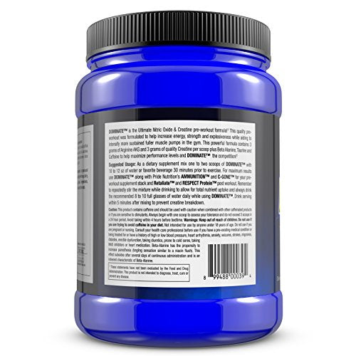 Pride Nutrition Dominate X Pre Workout Supplement - 500g Nitric Oxide & Creatine Pre Pride Nutrition Au supplements