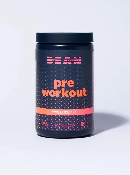 BEAM Be Amazing Vegan Pre-Workout Powder | Energy Booster Powdered Drink with All BEAMAU supplements