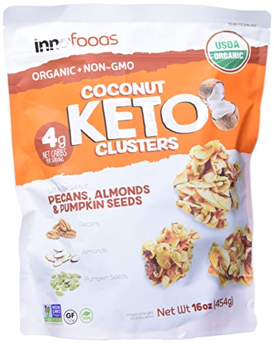Inno Foods Organic Coconut Keto Cluster (Net Wt 16 Ounce), (Pack of 2) Inno Foods Au supplements