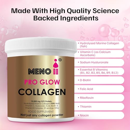 Meno II PRO Glow Marine Collagen Powder 10,000mg - High-Potency Supplements for Women Skin Hydration Meno II Au supplements