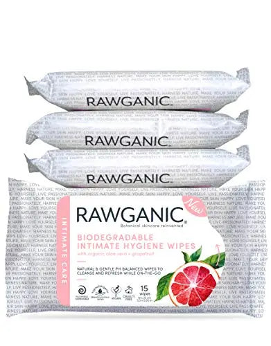 RAWGANIC Gentle Organic Intimate Hygiene Feminine Wipes, Hypoallergenic, Alcohol Free RawganicAU supplements