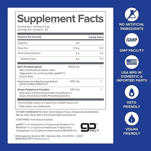 Gundry MD MCT Wellness Powder to Support Energy, Ketone Production and Brain Health Gundry MD Au supplements