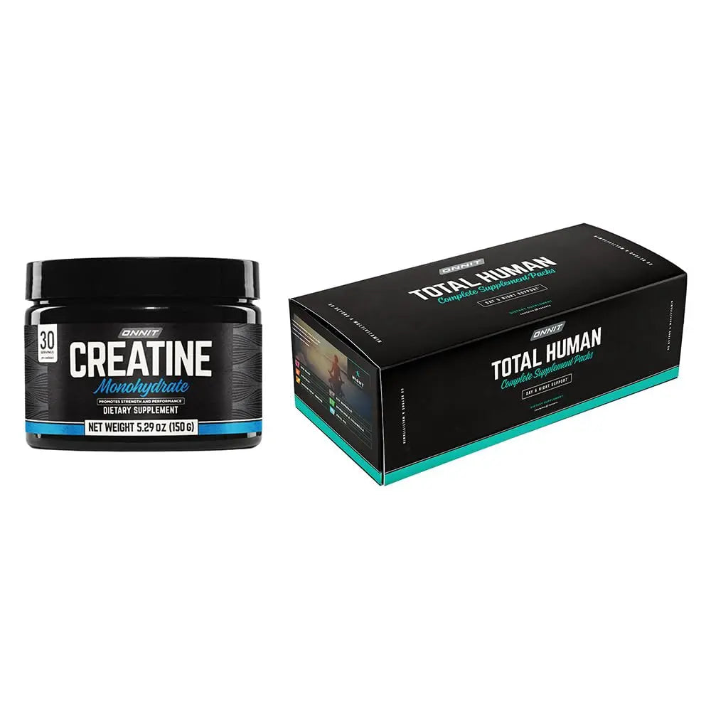 ONNIT Total Wellness & Performance Bundle: Total Human Multivitamin Packs (30-Day Supply) + Creatine Monohydrate Powder (30 Servings) ONNIT Au supplements