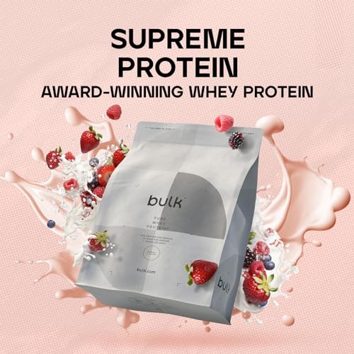 Bulk Pure Whey Protein Powder Shake, Berries and Cream, 2.5 kg, Packaging May Vary Bulk Au supplements