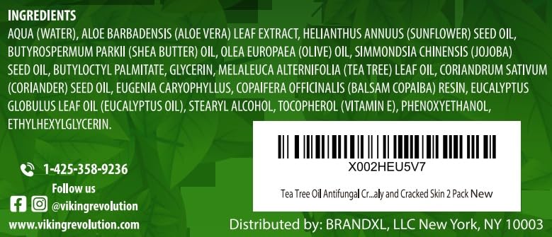 Viking Revolution Tea Tree Oil Cream - Super Balm Athletes Foot Cream - for Eczema Viking Revolution Au supplements