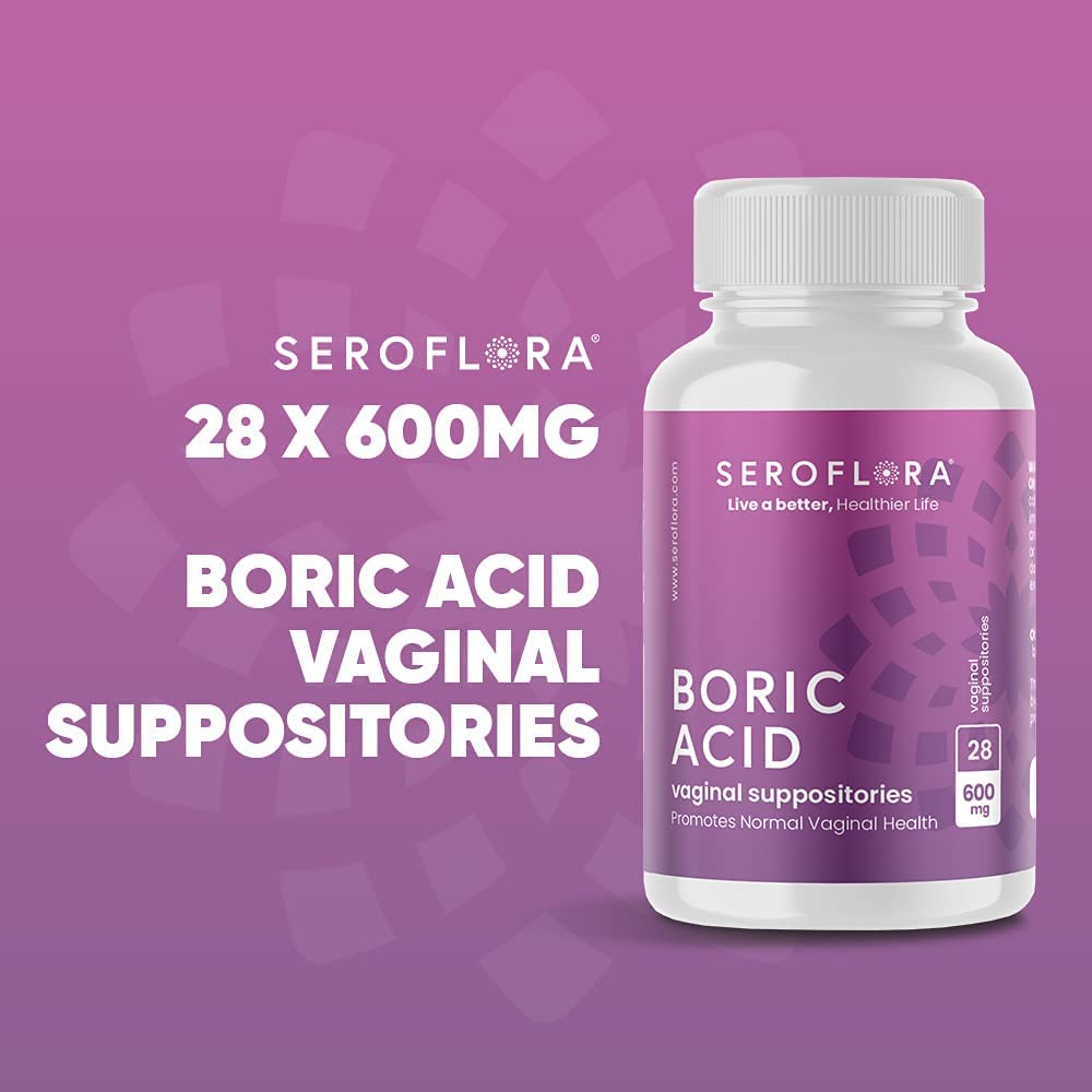 Seroflora Boric Acid Vaginal Suppositories 600 mg 28 Capsules - Boric Acid Pills for Women Seroflora Au supplements