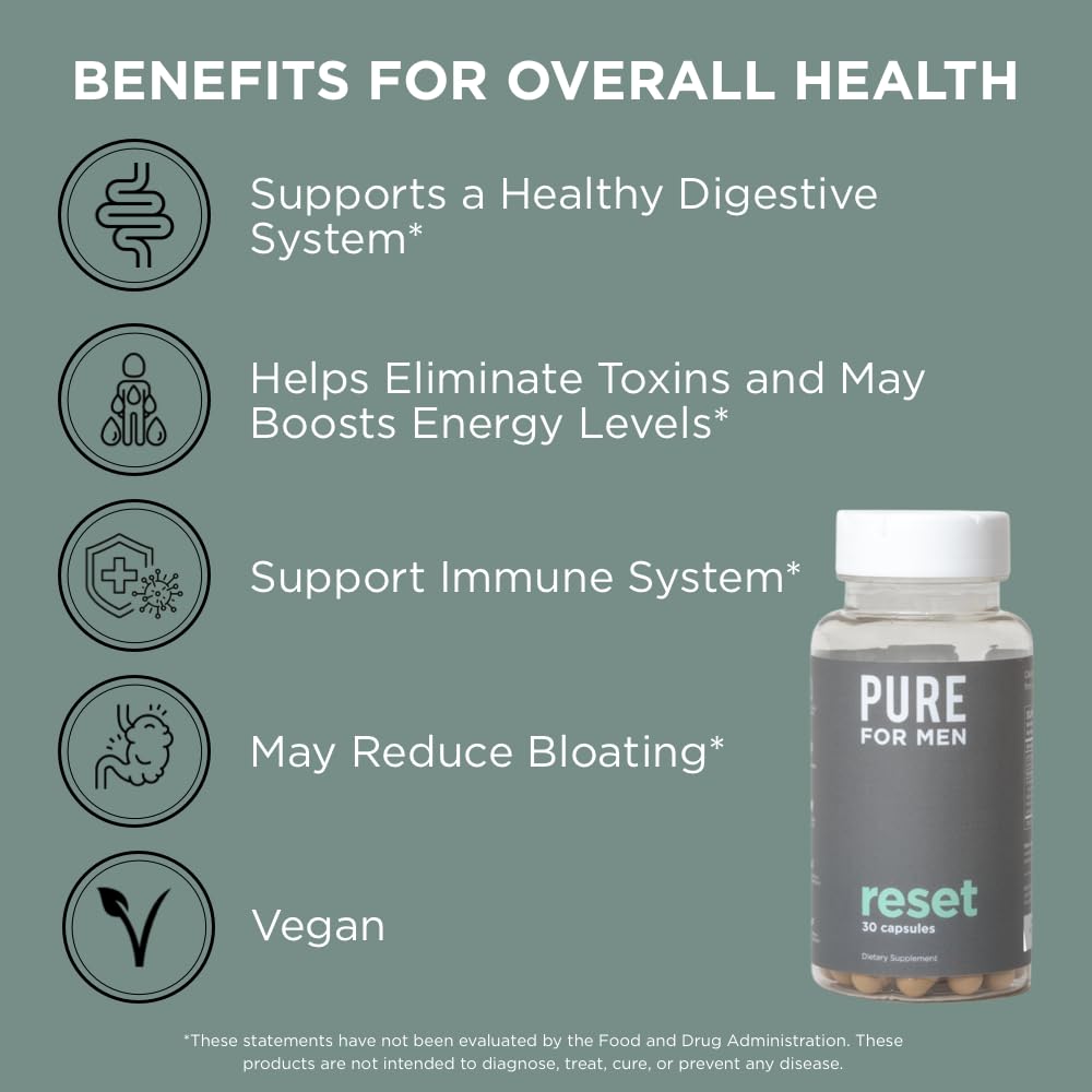 Pure for Men Detox Supplement, Reset | Promotes Digestive & Gut Health Pure for Men Au supplements