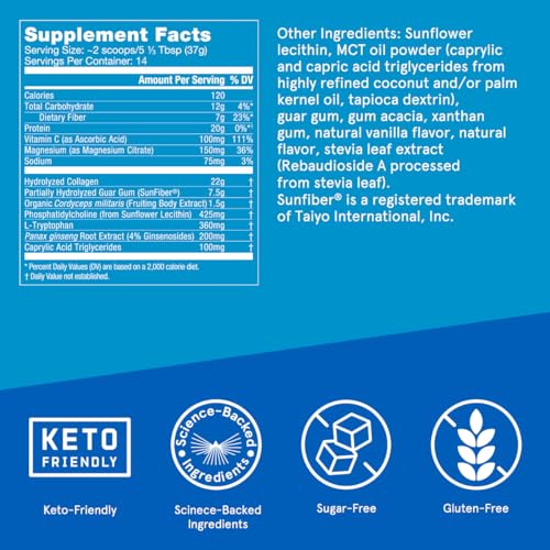Bulletproof Vanilla Bean Energy Collagen Protein Powder, 18.3 Ounces, Caffeine-Free Fuel Bulletproof Au supplements