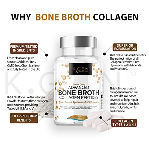 Pure Bone Broth Collagen Supplement Capsules Grass Fed Advanced Blend of Multi Collagen K GEN rejuvenation nutrition Au supplements