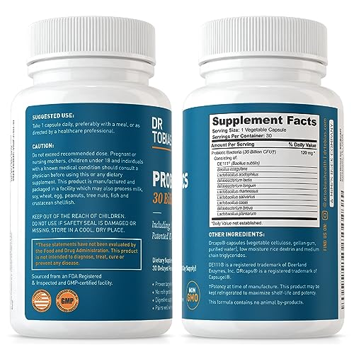 Dr. Tobias Probiotics 30 Billion, 10 Strains, 30 Billion CFU's, Targeted Release Probiotics Dr. Tobias Au supplements