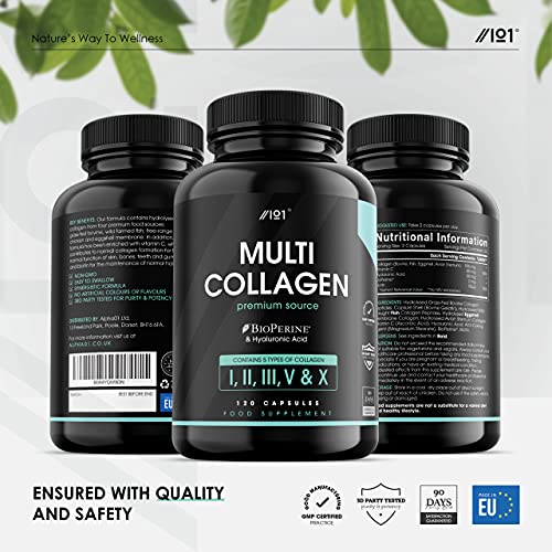 Multi Collagen Protein Capsules - Types I, II, III, V & X - Wild Caught Marine, Grass Fed Bovine, Eggshell & Free-Range Chicken Collagen Powder Revive Naturals Au supplements