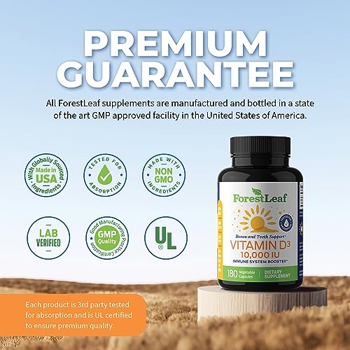 ForestLeaf - Vitamin D3 IU Weekly Supplement (Unflavored -10000-180 Count) ForestLeaf Au supplements