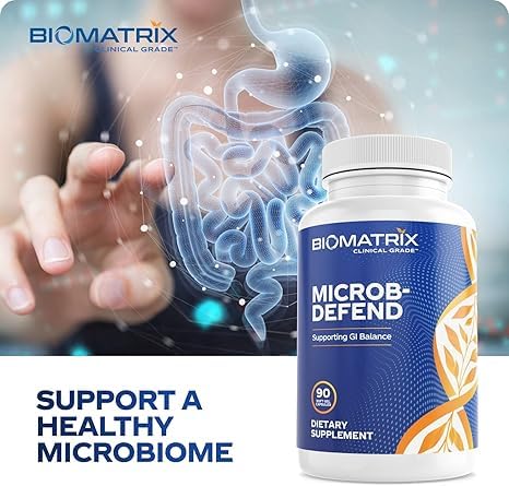 BioMatrix Biofilm Disruptor, GI Repair Digestive Supplement for Men and Women, Oil of Thyme, Oregano & Clove, Gut Microbiome & Intestinal Health Support | Microb-Defend (90 Softgels) BioMatrix Au supplements