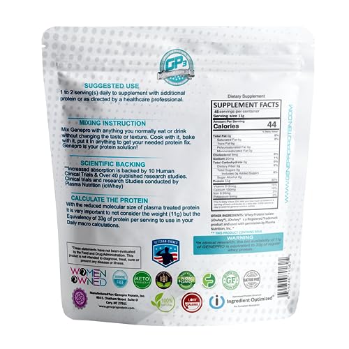 Genepro Unflavored Protein Powder - New Formula - Lactose-Free, Gluten-Free Genepro Gen. 3 The Protein Solution Au supplements