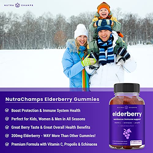 Elderberry Gummies | Sambucus Elderberry Gummies for Adults & Kids | Vitamin C NutraChamps Au supplements