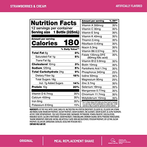 SlimFast Meal Replacement Shake, Original Strawberries & Cream, 10g of Ready to Drink Protein SlimFast Au supplements