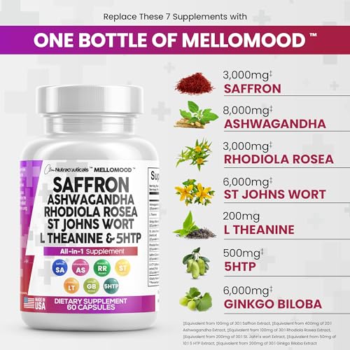 Clean Saffron Supplements with Ashwagandha 8000mg - Mood Support with L-Theanine Clean Nutraceuticals Au supplements