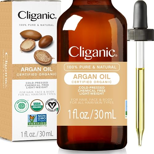 Cliganic Organic Argan Oil for Hair, Face & Skin (1oz) - 100% Pure, Cold Pressed Cliganic Au supplements
