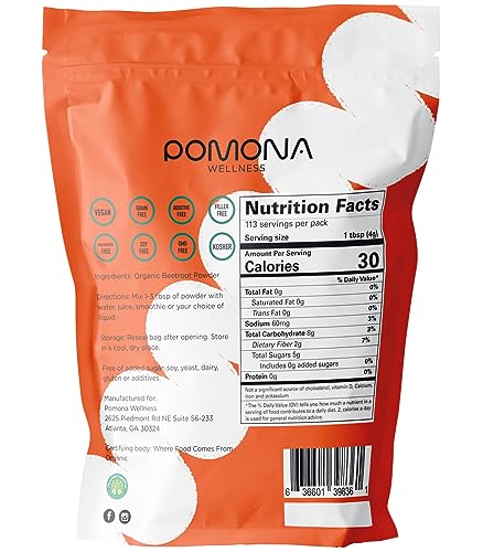 Pomona Wellness Organic Beetroot Powder, Superfood, Raw, Vegan & Non-GMO Pomona Wellness Au supplements